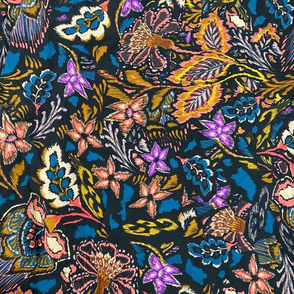 Dress Forum Black Pink Floral Tiered Midi Dress | Women M Regular - Picture 5 of 8